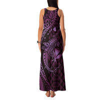 Aloha Hawaii Hammerhead Shark Family Matching Tank Maxi Dress and Hawaiian Shirt Purple Kakau and Polynesian Tattoo LT03