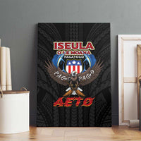 American Samoa Fautasi Canvas Wall Art Pago Pago Aeto and Iseula o le Moana of Fagatogo Black Color - Polynesian Pride