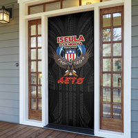 American Samoa Fautasi Door Cover Pago Pago Aeto and Iseula o le Moana of Fagatogo Black Color - Polynesian Pride