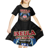 American Samoa Fautasi Kid Short Sleeve Dress Pago Pago Aeto and Iseula o le Moana of Fagatogo Black Color - Polynesian Pride
