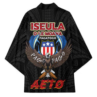 American Samoa Fautasi Kimono Pago Pago Aeto and Iseula o le Moana of Fagatogo Black Color - Polynesian Pride