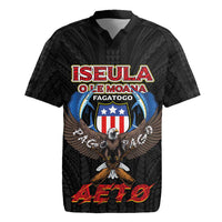 American Samoa Fautasi Rugby Jersey Pago Pago Aeto and Iseula o le Moana of Fagatogo Black Color - Polynesian Pride
