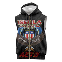 American Samoa Fautasi Sleeveless Zip Hoodie Pago Pago Aeto and Iseula o le Moana of Fagatogo Black Color LT03 Black - Polynesian Pride