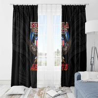 American Samoa Fautasi Window Curtain Pago Pago Aeto and Iseula o le Moana of Fagatogo Black Color - Polynesian Pride