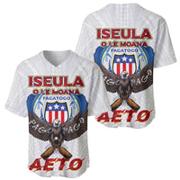 American Samoa Fautasi Baseball Jersey Pago Pago Aeto and Iseula o le Moana of Fagatogo White Color - Polynesian Pride