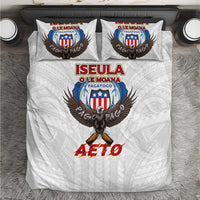 American Samoa Fautasi Bedding Set Pago Pago Aeto and Iseula o le Moana of Fagatogo White Color - Polynesian Pride