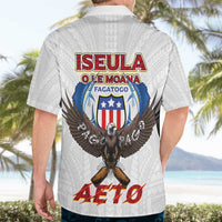 American Samoa Fautasi Hawaiian Shirt Pago Pago Aeto and Iseula o le Moana of Fagatogo White Color - Polynesian Pride