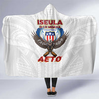 American Samoa Fautasi Hooded Blanket Pago Pago Aeto and Iseula o le Moana of Fagatogo White Color - Polynesian Pride