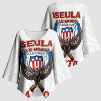 American Samoa Fautasi Kimono Sleeve Blouse Pago Pago Aeto and Iseula o le Moana of Fagatogo White Color - Polynesian Pride