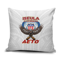 American Samoa Fautasi Pillow Cover Pago Pago Aeto and Iseula o le Moana of Fagatogo White Color - Polynesian Pride