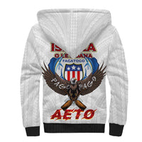 American Samoa Fautasi Sherpa Hoodie Pago Pago Aeto and Iseula o le Moana of Fagatogo White Color - Polynesian Pride