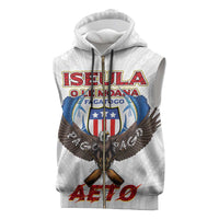 American Samoa Fautasi Sleeveless Zip Hoodie Pago Pago Aeto and Iseula o le Moana of Fagatogo White Color LT03 White - Polynesian Pride