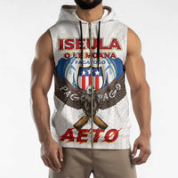 American Samoa Fautasi Sleeveless Zip Hoodie Pago Pago Aeto and Iseula o le Moana of Fagatogo White Color - Polynesian Pride