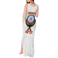 American Samoa Fautasi Tank Maxi Dress Pago Pago Aeto and Iseula o le Moana of Fagatogo White Color - Polynesian Pride
