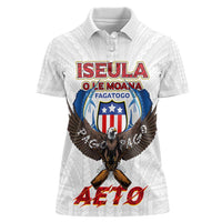 American Samoa Fautasi Women Polo Shirt Pago Pago Aeto and Iseula o le Moana of Fagatogo White Color LT03 Female White - Polynesian Pride