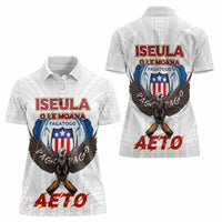 American Samoa Fautasi Women Polo Shirt Pago Pago Aeto and Iseula o le Moana of Fagatogo White Color LT03 - Polynesian Pride