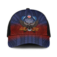 American Samoa Fautasi Baseball Net Cap Pago Pago Aeto and Iseula o le Moana of Fagatogo Red-Blue LT03 One Size Black Blue - Polynesian Pride