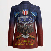 American Samoa Fautasi Blazer Pago Pago Aeto and Iseula o le Moana of Fagatogo Red-Blue - Polynesian Pride