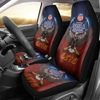 American Samoa Fautasi Car Seat Cover Pago Pago Aeto and Iseula o le Moana of Fagatogo Red-Blue - Polynesian Pride