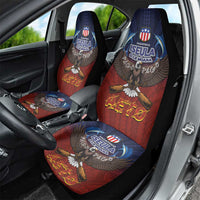American Samoa Fautasi Car Seat Cover Pago Pago Aeto and Iseula o le Moana of Fagatogo Red-Blue - Polynesian Pride