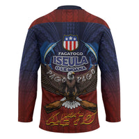 American Samoa Fautasi Hockey Jersey Pago Pago Aeto and Iseula o le Moana of Fagatogo Red-Blue - Polynesian Pride