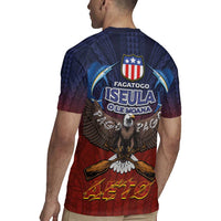 American Samoa Fautasi Rugby Jersey Pago Pago Aeto and Iseula o le Moana of Fagatogo Red-Blue - Polynesian Pride