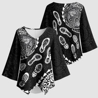 Hawaii Running Kimono Sleeve Blouse Polynesian Tribal Tattoo