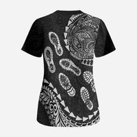 Hawaii Running Scrub Top Polynesian Tribal Tattoo