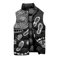 Hawaii Running Sleeveless Puffer Jacket Polynesian Tribal Tattoo