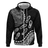 Hawaii Running Zip Hoodie Polynesian Tribal Tattoo