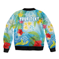 Personalized Hawaii Marathon Sleeve Zip Bomber Jacket Polynesian Motif Tropical Style