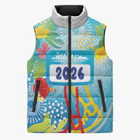 Personalized Hawaii Marathon Sleeveless Puffer Jacket Polynesian Motif Tropical Style