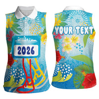 Personalized Hawaii Marathon Women Sleeveless Polo Shirt Polynesian Motif Tropical Style