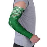 Custom Hawaii Rainbow Warriors Arm Sleeves Polynesian Motif Green Color