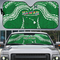 Hawaii Rainbow Warriors Auto Sun Shade Polynesian Motif Green Color