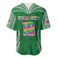 Custom Hawaii Rainbow Warriors Baseball Jersey Polynesian Motif Green Color