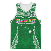 Custom Hawaii Rainbow Warriors Basketball Jersey Polynesian Motif Green Color