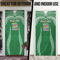 Custom Hawaii Rainbow Warriors Door Cover Polynesian Motif Green Color