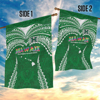 Hawaii Rainbow Warriors Garden Flag Polynesian Motif Green Color