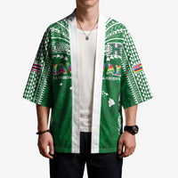 Custom Hawaii Rainbow Warriors Kimono Polynesian Motif Green Color