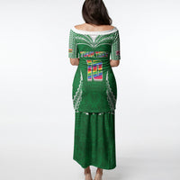 Custom Hawaii Rainbow Warriors Puletasi Polynesian Motif Green Color