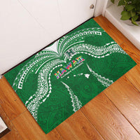 Hawaii Rainbow Warriors Rubber Doormat Polynesian Motif Green Color