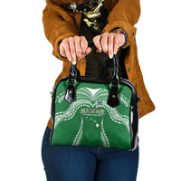 Hawaii Rainbow Warriors Shoulder Handbag Polynesian Motif Green Color