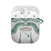 Hawaii Rainbow Warriors AirPods Case Polynesian Motif White Color