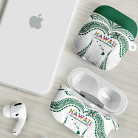 Hawaii Rainbow Warriors AirPods Case Polynesian Motif White Color