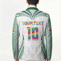 Custom Hawaii Rainbow Warriors Blazer Polynesian Motif White Color