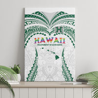 Hawaii Rainbow Warriors Canvas Wall Art Polynesian Motif White Color