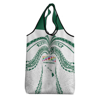 Hawaii Rainbow Warriors Grocery Bag Polynesian Motif White Color