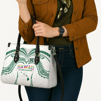 Hawaii Rainbow Warriors Leather Bag Polynesian Motif White Color