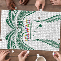 Hawaii Rainbow Warriors Puzzle Polynesian Motif White Color